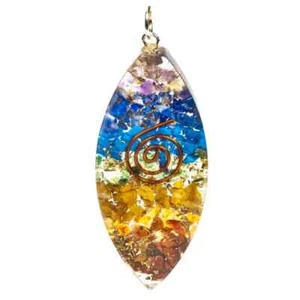 Orgonit Anhänger oval Halskette Kette Edelstein Heilstein Energie Stein Regenbog - Bild 1 von 8