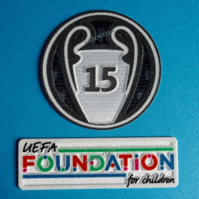 SPORTING-ID IRON ON CHAMPIONS LEAGUE TROPHY WINNER 15 REAL MADRID PATCHES 2024/25 ON SALE