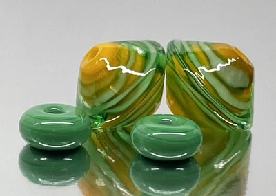 Cuentas de vidrio de murano hechas a mano de la marca Tamara Yarilo de Murano 4 piezas Foto 1 de 4