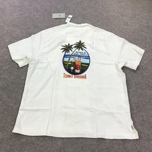 Tommy Bahama Hemd Herren XL weiß Meet Me At The 19th Hole Seide Golf Camp - Bild 1 von 15