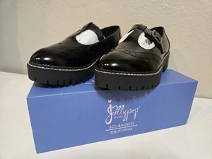 Jellypop Rosabella Shoes Women’s 8.5 Black Patent Leather Mary Jane Chunky  NIB - Picture 1 of 13