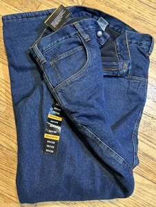 NWT Berne Apparel Mens Jeans Sz 38x32 Lined Insulated Straight Blue Denim Pants - Picture 1 of 8
