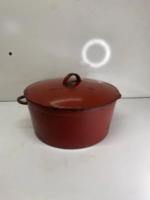 Ancienne marmite émaillé en fonte 10 litres vernis dans son jus  vintage - Photo 1/4