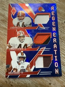 2024 Panini Phoenix Regeneration Leroy Kelly/Earnest Byner/Nick Chubb Blue /49 - Picture 1 of 2