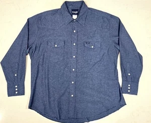 Vaquero Western XXL Vintage Wrangler Denim Azul Perla Snap Y2K Años 90 Manga Larga - Imagen 1 de 8