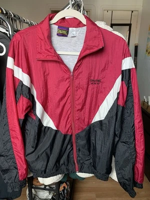 Vintage 90s Spalding Pro Windbreaker Jacket Size SMALL Fuchsia, Black, and White - Image 1 of 4