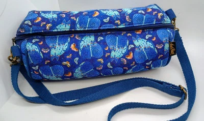 Laurel Burch 斜挎包靛蓝猫挎包拉链钱包托特包 — 第 1/4 张图片