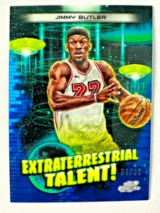2024 Topps Chrome Jimmy Butler BLUE Pulsar Refractor Extraterrestrial #/99 Bulls - Picture 1 of 3