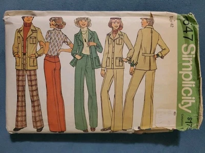 Chaqueta y pantalón Simplicity 7647 años 70 para hombre talla 42 corte completo Foto 1 de 2