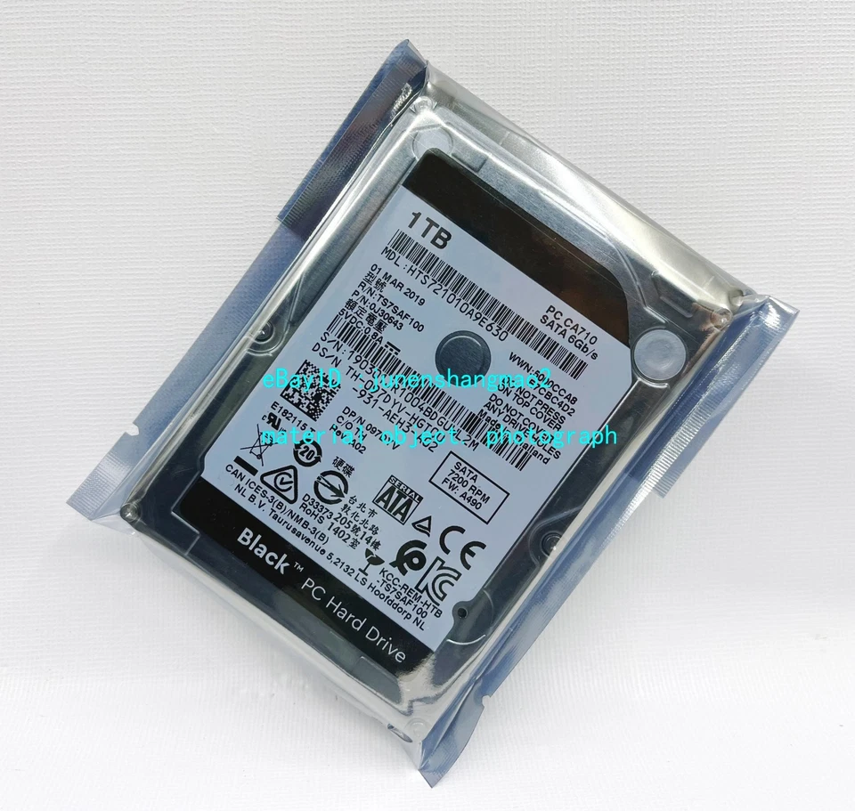 Hitachi Black HTS721010A9E630 1TB 7200RPM Mechanical Notebook Hard Drive - Image 1 of 2