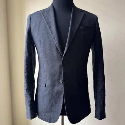 AllSaints Cotton‑Linen Blazer Men’s XS Black Thirty Eight Unlined Sport Coat - Image 1 of 4