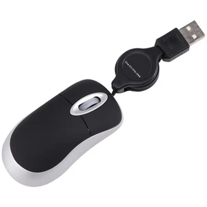 Mini USB Wired Mouse Retractable Cable Tiny Small Mouse 1600 DPI Optical7493 - Picture 1 of 16