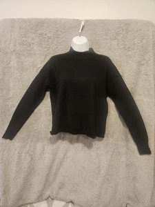 Madewell Mockneck Pullover Pulli, 100% Kaschmir, schwarz, Gr. XXS, kleines Loch  - Bild 1 von 8