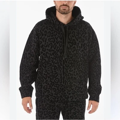 Sudadera con capucha Dolce & Gabbana terciopelo leopardo para hombre - grande Foto 1 de 4