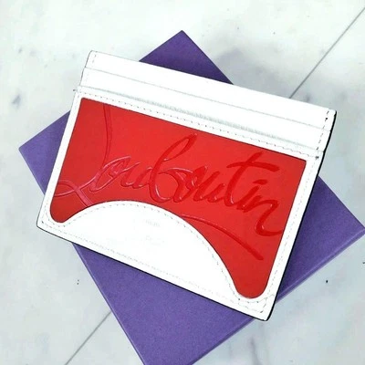 Christian Louboutin tarjetero tarjetero raro tarjetero rojo blanco Foto 1 de 4