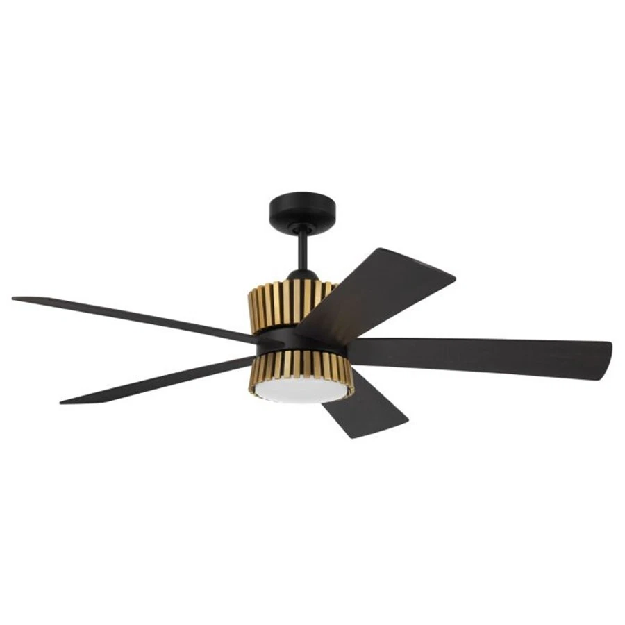Ventilador Craftmade Theiry 1Lt 52", plano negro/latón/nogal negro - TRY52FBSB5-NWF Foto 1 de 1