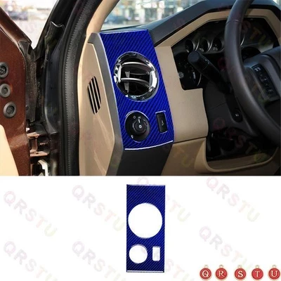 Cubierta de salida de ventilación lateral izquierda de fibra de carbono azul para Ford F250/350/450/550/650/750 Foto 1 de 4