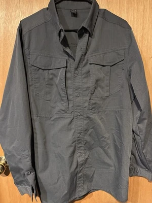 Camisa Condor Talla Grande Gris Rip Stop Botton Up Foto 1 de 4