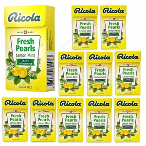 10 perlas frescas Ricola limón menta 25 g mentas masticables sin azúcar - Imagen 1 de 11