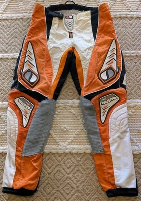 男式 MSR MX MOTORCROSS RG2 骑行裤 32 码橙色白色预穿 — 第 1/4 张图片