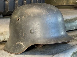 WW2 Elmetto tedesco M.42 acciaio (Stahlhelm) - hkp 64 - senza decalcomanie - 1944 numero lotto - Foto 1 di 24