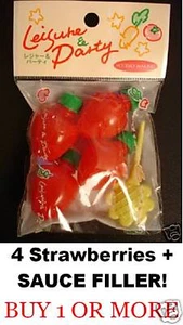 FRAGOLA mini bottiglie di salsa di soia da andare CONTENITORE ricaricabile per sushi bento box - Foto 1 di 4