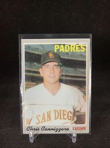TOPPS 1969 #329 CHRIS CANNIGGARO PADRES CATCHER IN SLEEVE & TOP LOADER - Picture 1 of 6