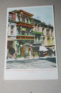 ALTE POSTKARTE DUPONT & WASHINGTON STRASSEN CHINATOWN RESTAURANTS SAN FRANCISCO - Bild 1 von 5