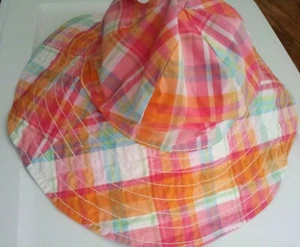 Gymboree Multi-Color Plaid Bucket Hat Size 8 & Up Summer Sun Hat Pool Beach Play - Picture 1 of 9