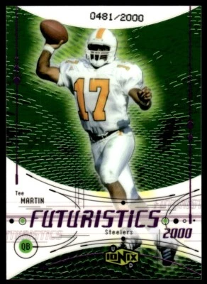 2000 UD Ionix Tee Martin Rookie 0481/2000 Pittsburgh Steelers #79 - Image 1 of 2