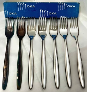 Vintage German OKA 90-45 Set of 7 Forks Silver Plated - Picture 1 of 1