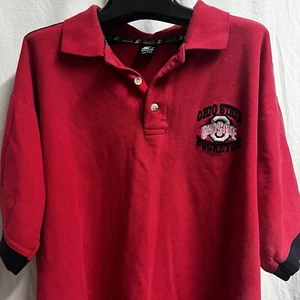 Vintage Herren Starter bestickt Ohio State Buckeyes Polo rot Größe Large  - Bild 1 von 9