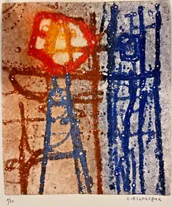IMPRESIÓN EXPRESIONISTA ABSTRACTA de colección Adolphe Cieslarczyk mcm pintura retro Alemania - Imagen 1 de 8