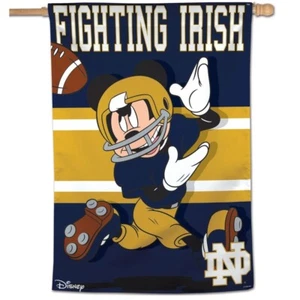 NOTRE DAME FIGHTING IRISH MICKEY MOUSE 28"X40" BANNER VERTICAL FLAG WINCRAFT ☘️ - Picture 1 of 1