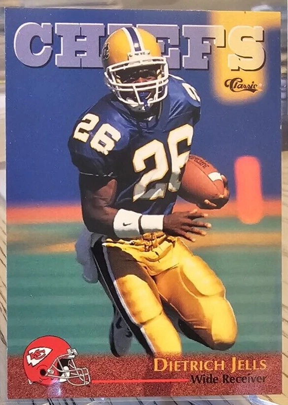 1996 Classic NFL Rookies Dietrich Jells #28 Chiefs - Image 1 of 2