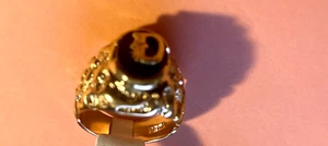 Initial R Signet Ring SETA Letter R Gold Mens Ring - Picture 1 of 5