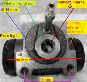 Cilindretto freno per: carrello OM Pimespo Fiat Di 35C, Steyer, Yale, Case,GOL11 - Picture 1 of 7
