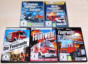 5 PC SPIELE SAMMLUNG - FEUERWEHR SIMULATOR - SIMULATION WERKS FLUGHAFEN 2010 - Bild 1 von 2