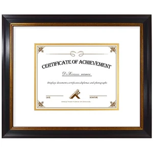 11x14 Diploma/Degree Frame with Double Mat for 7x9 Certificates and Documents - Picture 1 of 7