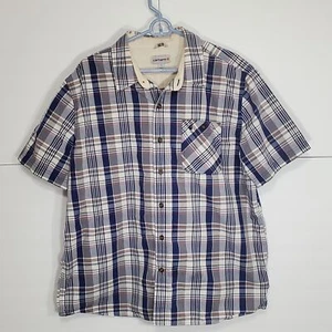 Carhartt Blue Plaid Button Down Short Sleeve Shirt Slim Fit Sz XL - Picture 1 of 8