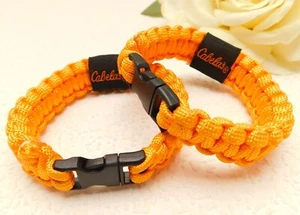 CABELAS XPG HUNTER ORANGE SURVIVAL PARACORD BRACELETS - 7" COBRA BRAID - Picture 1 of 8