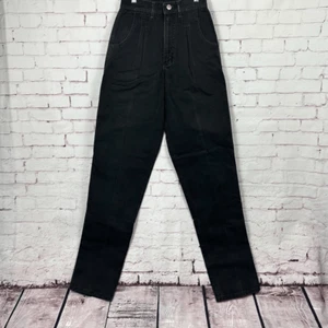 Vintage Rockies Jeans Womens 3/4 High Rise Straight Leg Black Denim Western - Picture 1 of 11