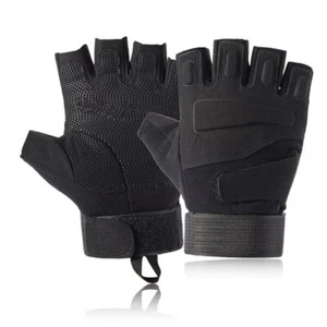 Leather All Weather Motorbike Motorcycle Gloves Carbon Fiber Knuckle Army Combat - Picture 1 of 12