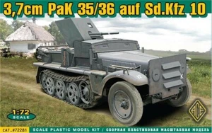1:72 Scale Armored ACE72281 3,7cm Pak 35/36 auf Sd.Kfz 10 Plastic Model Kits - Imagen 1 de 11