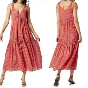 Joie Red Bondi Tiered Maxi Sundress Tea Rose Size Medium Women's NWT - Picture 1 of 13