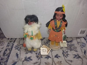 1950’s Native American Indian Doll plus Indian Art Eskimo In Brilliant Condition - Picture 1 of 2