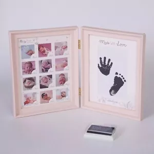Photo Picture Frame Baby First Year 12 Month Newborn Footprint Handprint A 9 - Picture 1 of 3