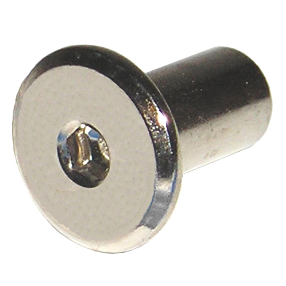 1/4" Furniture Connector 17mm Flat Cap Head Nuts - Chrome,  Black, Dark Bronze - Image 1 of 1