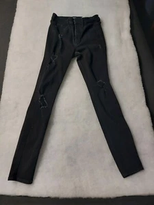 Hollister Pants Girls Large Black Jeans Super Skinny High Rise Youth Kids 26x30 - Picture 1 of 6