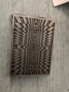 Psychedelic Bergamot 1974 Illusion Maze Belt Buckle Rare Z-120 - Picture 1 of 3
